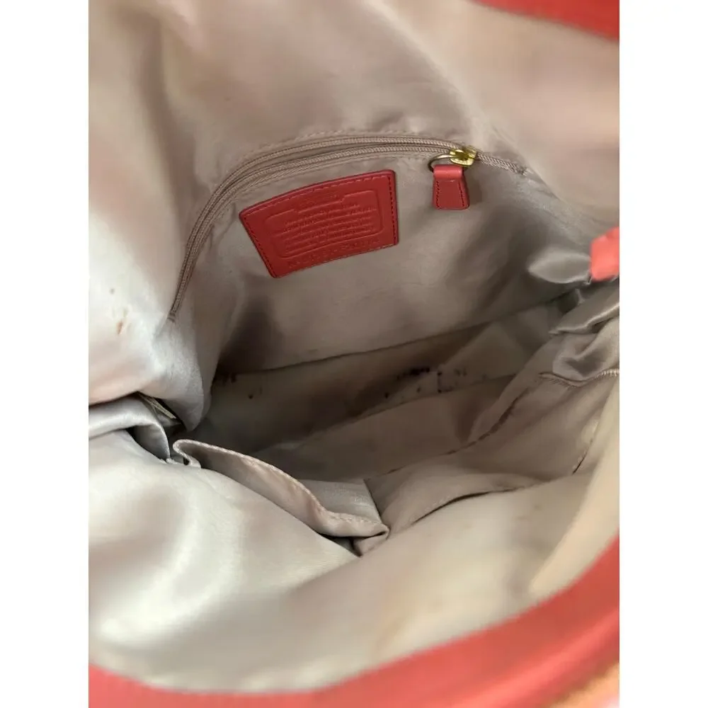 Coach Ashley Coral Leather Crossbody Shoulder Bag GS